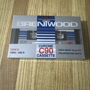 BRENTWOOD    C-90      TYPE II    BLANK CASSETTE TAPE (1) (SEALED)